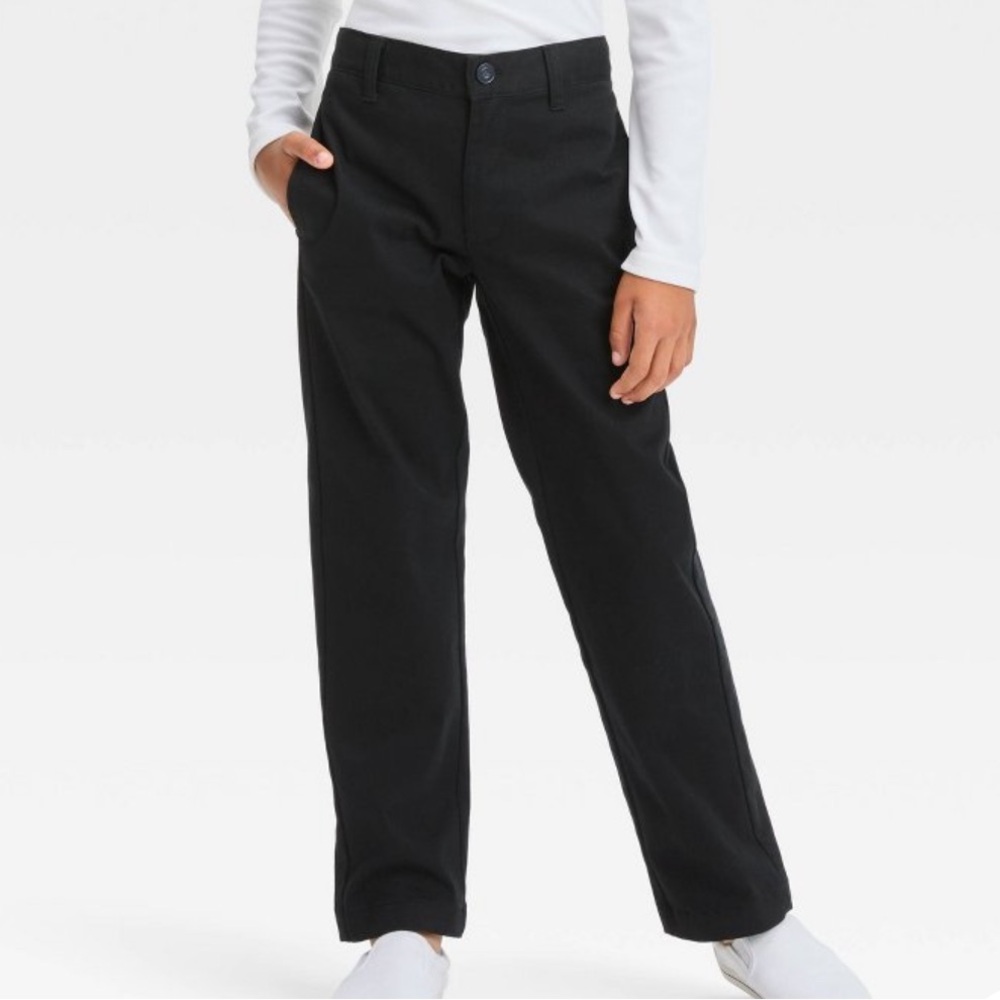 Cat & Jack Black boys trousers adjustable waist size youth boys 14